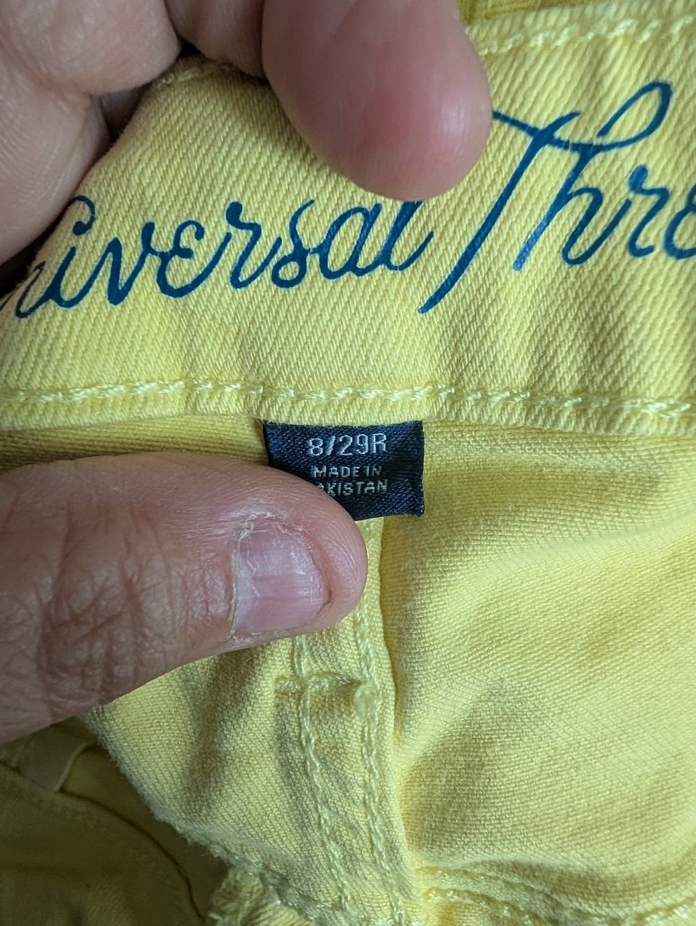 Universal Threads Yellow  High Rise Shortie Denim Shorts Size 8 - Picture 9 of 9